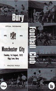 Bury v Manchester City friendly 1972/73